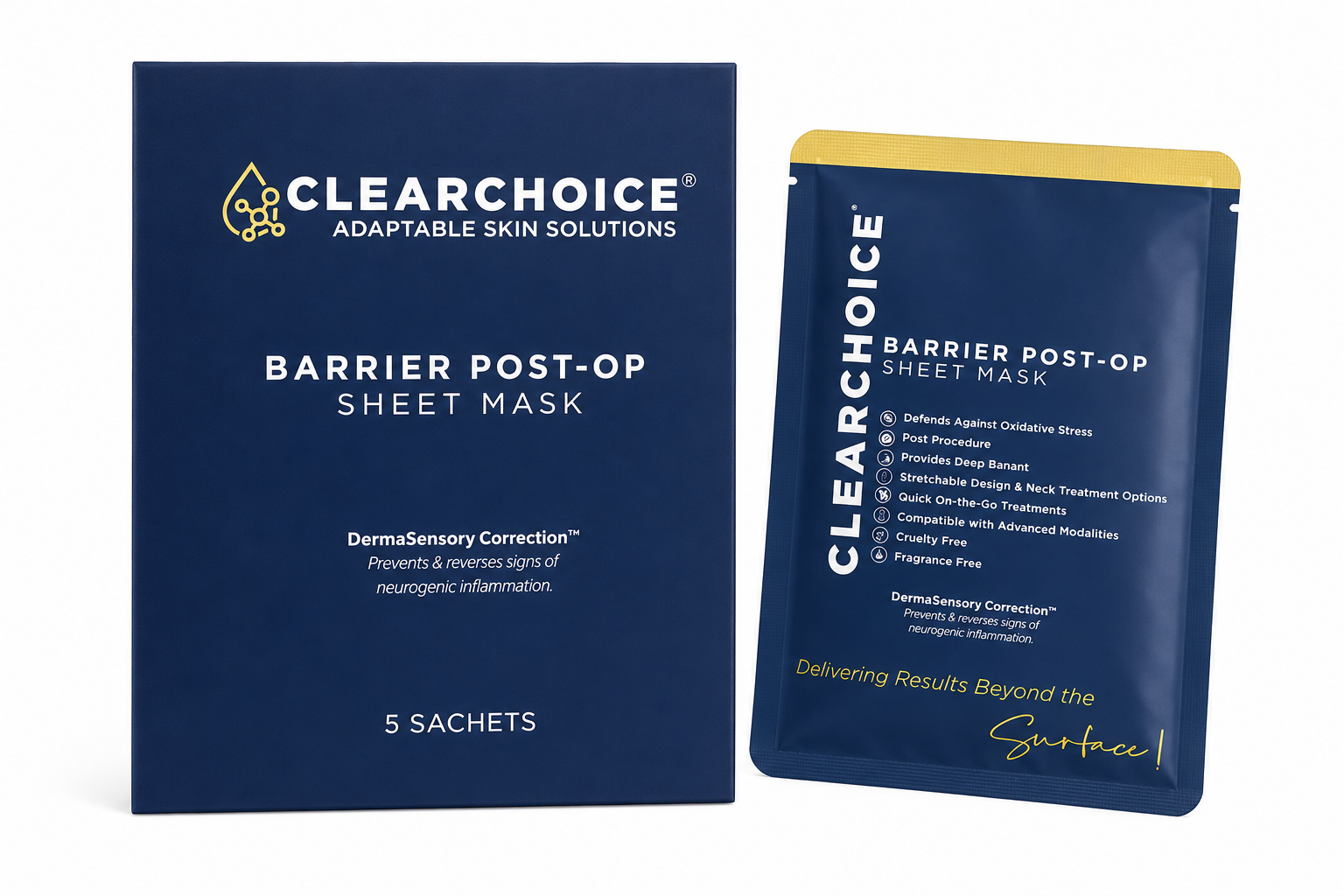 Clear Choice Barrier Post Op Masque - 5 Pack